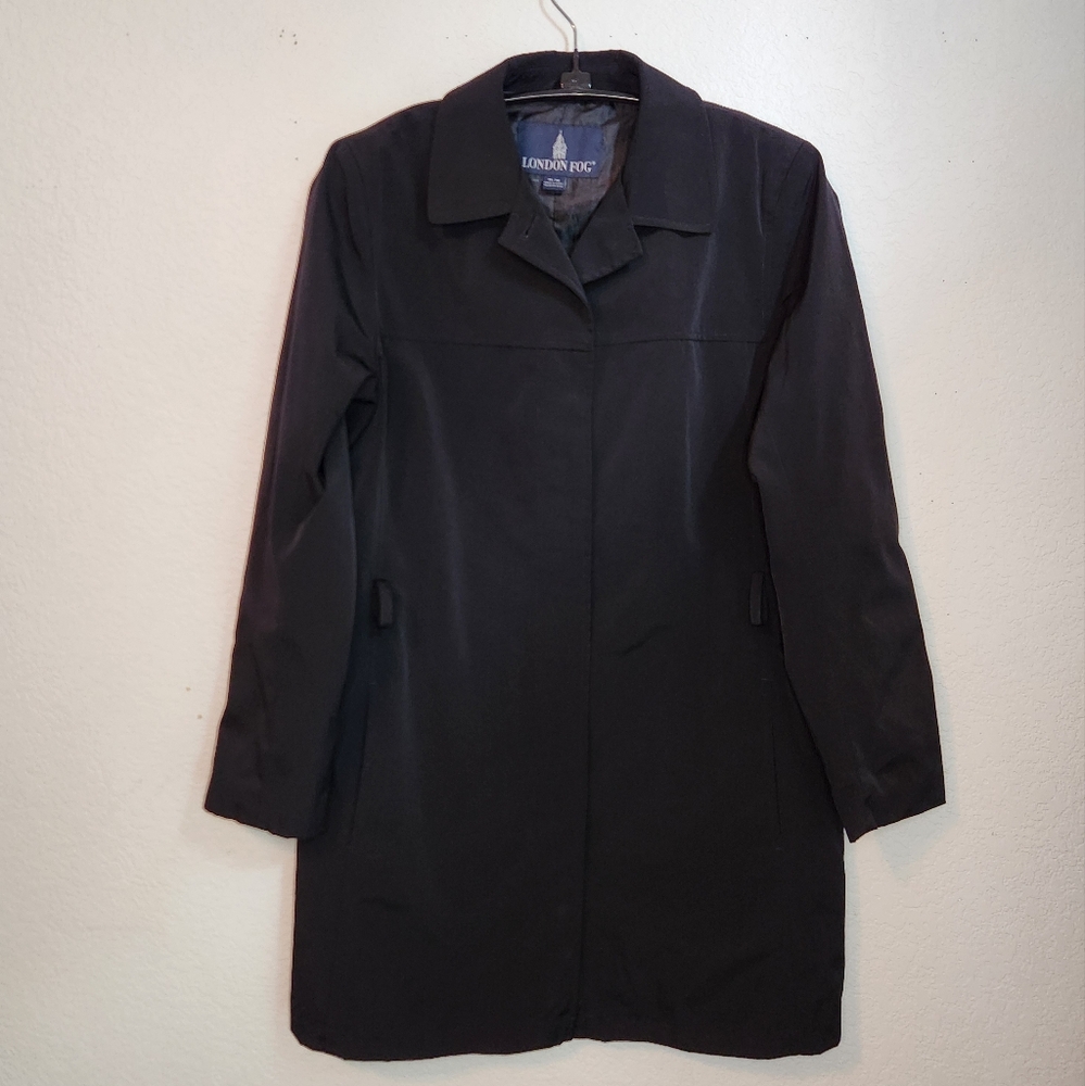 London Fog Women's Black Zip-Up Lined‎ Coat, Size M